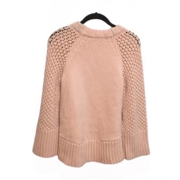 NWT Derek Lam Athleta L sweater Village Blush Pink Cashmere Crew Neck Chunky - Picture 5 of 12